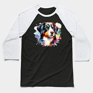 Cute Watercolor Appenzeller Sennenhund Baseball T-Shirt